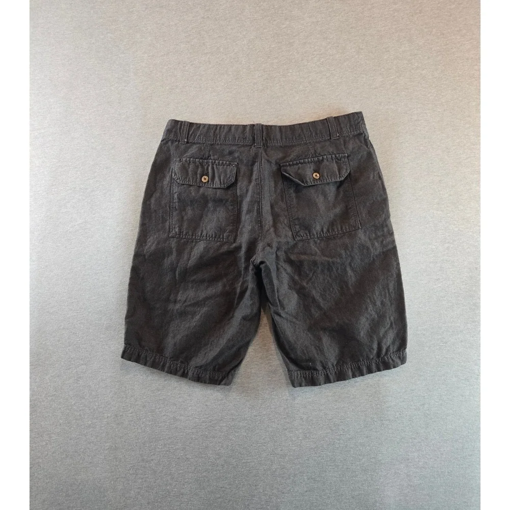 Banana Republic Shorts Mens 33 Charcoal Linen Blend Drawstring Casual 12
